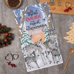 Полотенце Доляна Счастливое время 35х60см,100% хл 160 г/м2