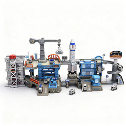 Трек  "Космическая станция" (свет, звук, 4 машины металл) в коробке