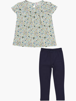 Комплект для девочки детский сад UD 1841 зеленые цветочки - Mini maxi фото 5