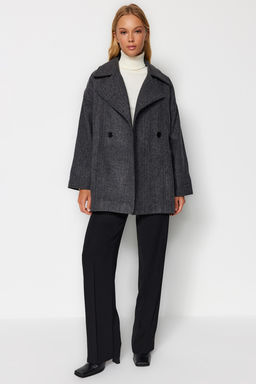 Trendyolmilla Gri Oversize Kaban TWOAW24KB00165 фото 7