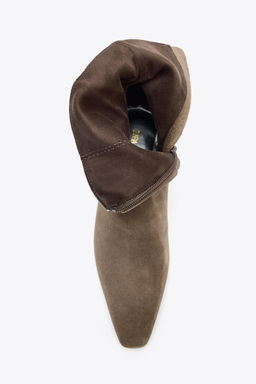 SUEDE KITTEN HEEL ANKLE BOOTS - Zara фото 13