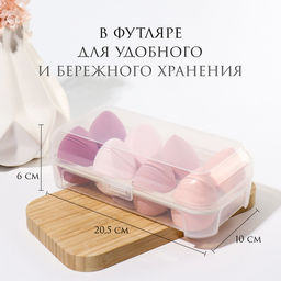Спонжи для макияжа, набор - 8 шт., увеличиваются при намокании, розовые