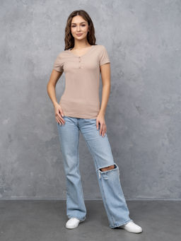 Футболка рубчик лапша кашкорсе с лайкрой. - Binita фото 3