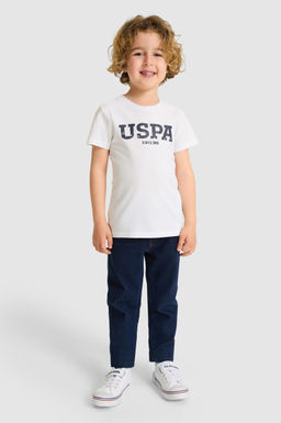 Erkek _ocuk Beyaz Bisiklet Yaka Basic Ti__rt - U.s. polo assn фото 4