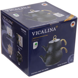 Чайник двойной турецкий 1,2+2л "Vicalina" черный VL-AA02H