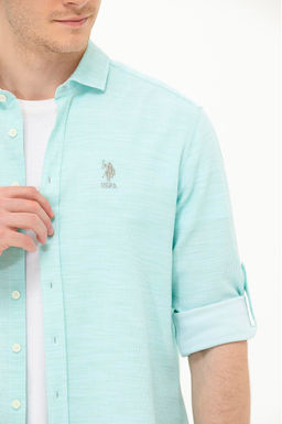 Мужская мятная рубашка с длинным рукавом - U.s. polo assn фото 7