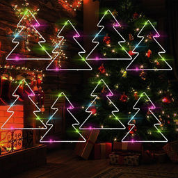 Гирлянда штора Роса -светлячкиЕлки разноцветное свечение ,7 режимов свечения ,8 фигур, 3х0.75м , - Family фото 3