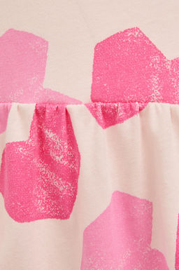 K_z _ocuk Pembe Bisiklet Yaka Elbise