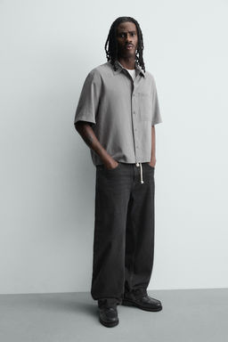 CAMISA FLUIDA ESTRUCTURA CUADROS / Gris antracita - Zara фото 6