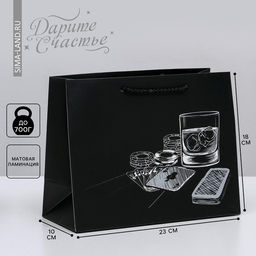 Цена за 2 шт. Пакет подарочный ламинированный, упаковка, Hobby, MS 23 х 18 х 10 см