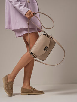 Сумка кожаная через плечо Azaro 3684 бежевый жемчуг