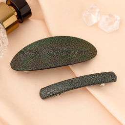 Цена за 6 шт. Заколка - автомат для волос «Чёрная лава», набор 2 шт.: 9 см, 7.5 см