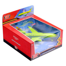 Машина металл свет-звук Авиалайнер 19,5см, кор.