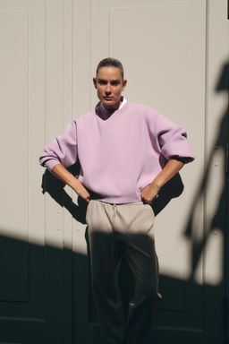 RIB KNIT SWEATSHIRT