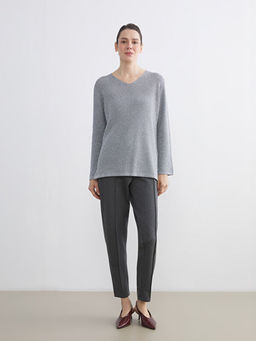 V Yaka Kad?n Triko Kazak