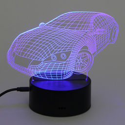 Цена за 2 шт. Светильник ночник "3D-Тачка" на пластиковой подставке, с включателем USB