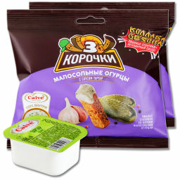 Цена за 5 шт.3 Корочки, сухарики со вкусом малосольных огурчиков и соусом тар-тар Calve, 85 г  фото 2