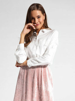 CONTE Однотонная рубашка из вискозы LBL 1036 off-white