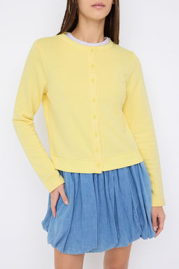 Teen Ac?k Sar? Dugmeli Regular/Normal Kal?p Orme Sweatshirt TWOAW26SW00162