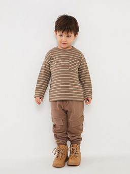 Bisiklet Yaka Uzun Kollu ?izgili Erkek Bebek Ti??rt - Waikiki фото 2