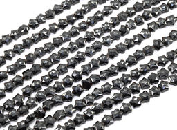 Бусины для рукоделия Звезды из обсидиана 8*8мм с гранями, 37см, 50 бусин Радуга камня