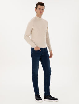 Lacivert Slim Fit Jean Pantolon
