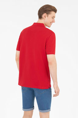 Мужская классическая красная футболка с воротником поло Basic - U.s. polo assn фото 6