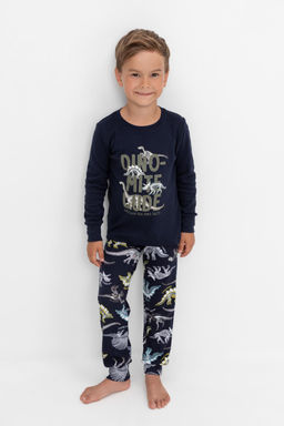 К 1541/24/индиго,цветные динозавры пижама дет