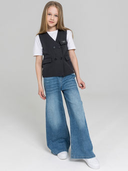 Джинсы-трубы для девочек - СИНЯЯ МОДА фото 3