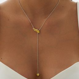 Серебряное колье - галстук с жёлтыми фианитами "Энергия"