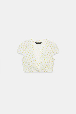 TOP CROP POPEL?N FLORES / Crudo/Amarillo