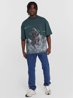 Футболка мужская зеленая с принтом Зубр - Mark formelle фото 3