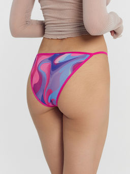 Цена за 2 штуки! Трусы женские бразилиана разноцветные разноцветная абстракция 412476 - Mark formelle фото 5
