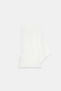 BLUSA T?NICA ASIM?TRICA PERLAS / Blanco roto - Zara фото 6
