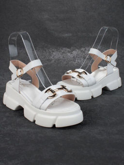 08-PEY186-1 WHITE Босоножки женские (натуральная кожа)