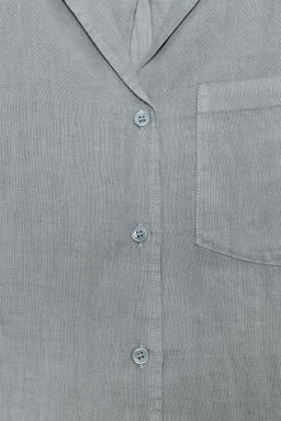 CAMISA LINO BOLSILLO ZW COLLECTION / Azul / Verde - Zara фото 6