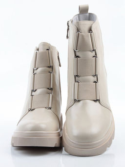 04-M2-706 BEIGE Ботинки зимние женские (натуральная кожа, натуральный мех)