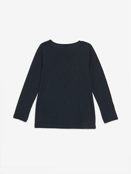 Bisiklet Yaka Bask?l? Uzun Kollu K?z ?ocuk Ti??rt - Waikiki фото 2