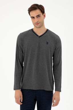 Мужской пижамный комплект антрацитового меланжевого цвета Неожиданная скидка в корзине - U.s. polo assn фото 3