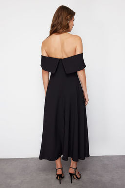 TRENDYOLMILLA Siyah Yaka Detayl? A-Kesim Dokuma S?k Abiye Elbise TPRSS24EL00210 фото 16