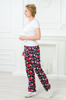 Брюки женские домашние из кулирки Барокко розы - Амадэль фото 4