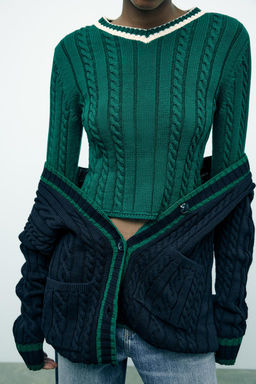 CABLE KNIT SWEATER - Zara фото 2