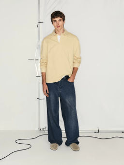 Джинсы wide leg с эффектом стирки / Zarina