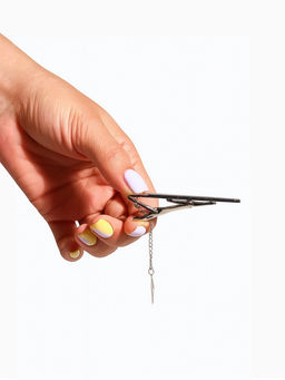 Набор мужской медный Запонки + Зажим для галстука прямоугольник с эмалью, чёрно-серебристый