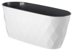 Горшок для цветов Laurel 354*152*150 мм, 5 л с дренажной вставкой (белый) 221611129/01