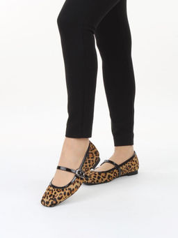 06-H11A-15Y BROWN/LEOPARD Туфли женские (натуральная кожа с ворсом)