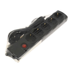 Сетевой фильтр Luazon Lighting, 5 розеток, 3 м, 3500 Вт, 3х1 мм2, 16 A, 220 В, c предохранителем, черный