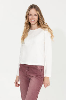 Женская толстовка цвета экрю с вырезом лодочкой - U.s. polo assn фото 16