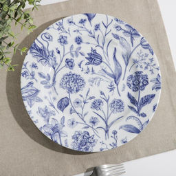 Тарелка Добрушский завод «Беатриче», d=24 см, фарфор, синяя