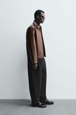 EMBOSSED FAUX LEATHER JACKET - Zara фото 4